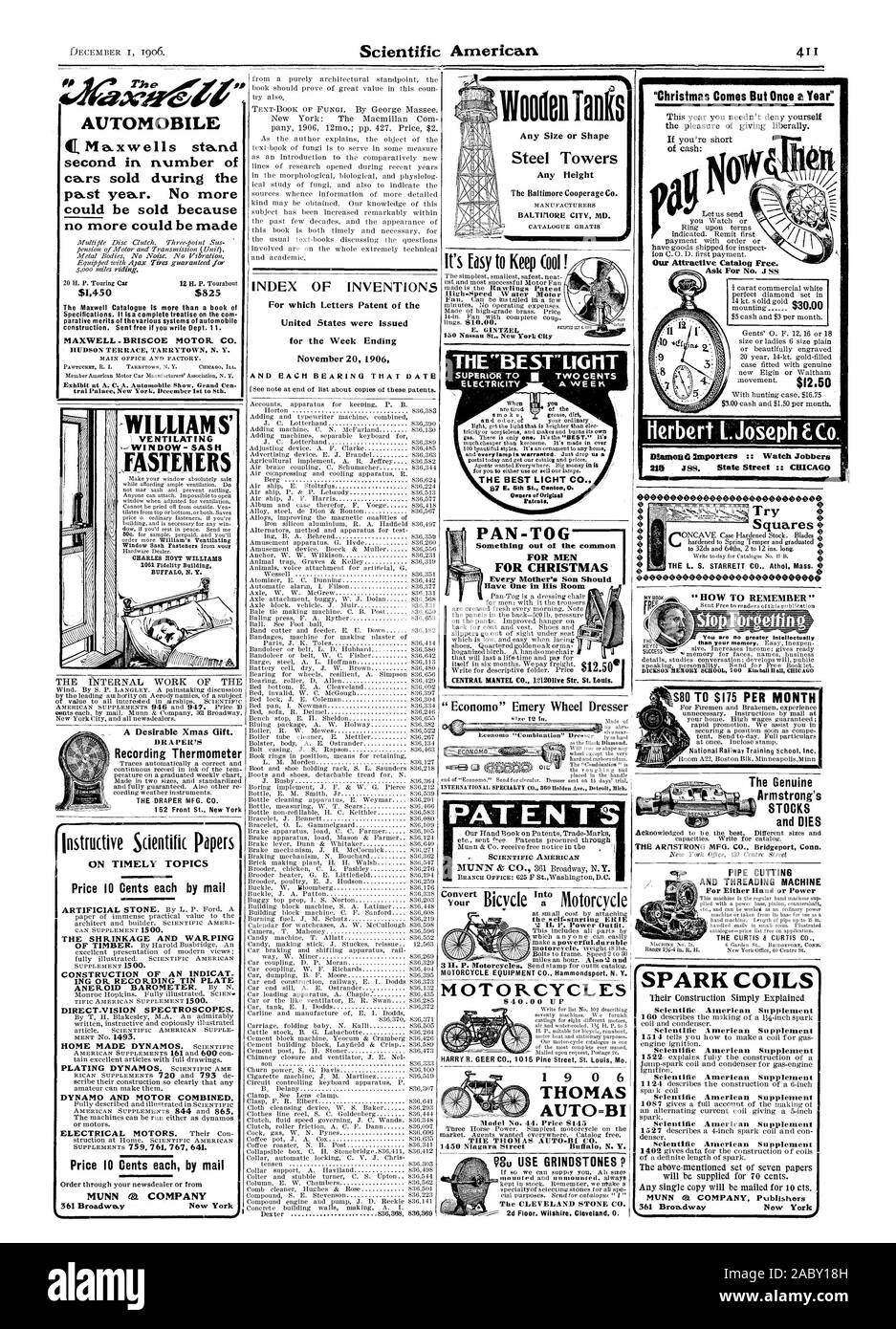 Vetture automobili vendute durante l'anno passato. Non più non più potrebbe essere reso $1.450 $825 il catalogo di Maxwell è più di un libro di specifiche. Esso Ise trattato completo sul com parative meriti di thevarious sistemi di costruzione di autoveicoli. Inviato gratis se si scrivono Dept. . MAXWELL -BRISCOE MOTORE. CO. HUDSON TERRAZZA TARRYTOWN N. Y. f o lle Palace New York dicembre lasciate a 8th. Un desiderabile regalo di Natale. Tappeto di registrazione del termometro istruttivo di pubblicazioni scientifiche su temi tempestivi prezzo dieci centesimi ogni via mail il restringimento e la guerra a ping-COSTRUZIONE DI UN INDICAT ING O LA REGISTRAZIONE DI LATTA DIRECT- Foto Stock