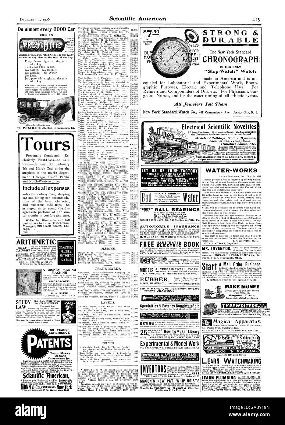 Tour aritmetica includono tutte le spese su quasi ogni buona macchina contiene pronto-generati gas acetilene pronto per l'uso in qualsiasi momento a giro della chiave. PHOTOSCOPE. Studio di alta qualità da istruzioni CORRISPONDENZA LA 60 anni di esperienza nel campo dei brevetti marchi modelli copyright &O. JImerican scientifica. indirizzo Munn & Co. 361 Broadway New York. "KNIPE' Novità & articoli brevettato TlIc.SCH ERDTLE TIMBRO CO. Specialità e brevetti acquistati niSold A.&sperimentale modello di lavoro libera Venlirlirr8 BOOK & lavoro sperimentale E. V. BAILLARD. 24 Francoforte Street. New York. Modelli di fare soldi Enagexnen Dearborn Foto Stock