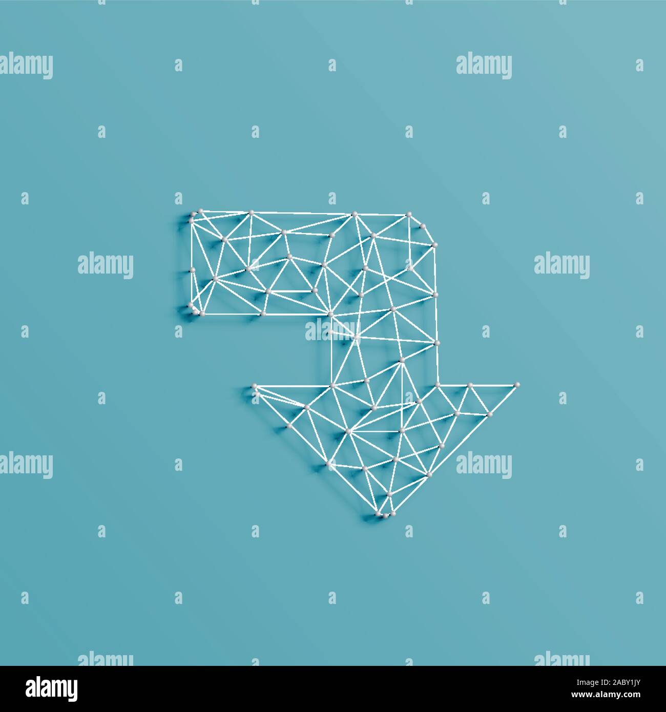 Una freccia per linee e spine, 3D realistici, illustrazione vettoriale Illustrazione Vettoriale