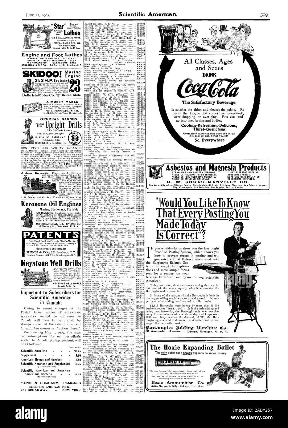 Motore e piede torni macchina negozio abiti GLI STRUMENTI E I MATERIALI DI CONSUMO. Materiali migliori. Ottima fattura. Catalogo gratuitamente kerosene motori ad olio brevetti Keystone ben Trapani importante per gli abbonati per Scientific American in Canada Un money maker originale BARNES bere il tè la bevanda soddisfacente Thirst-Quenching 5c. Ovunque di amianto e di magnesia prodotti Mail6 PR ay Ifforrecti l'espansione Hoxie Bullet Hoxie munizioni Co., 1907-06-22 Foto Stock