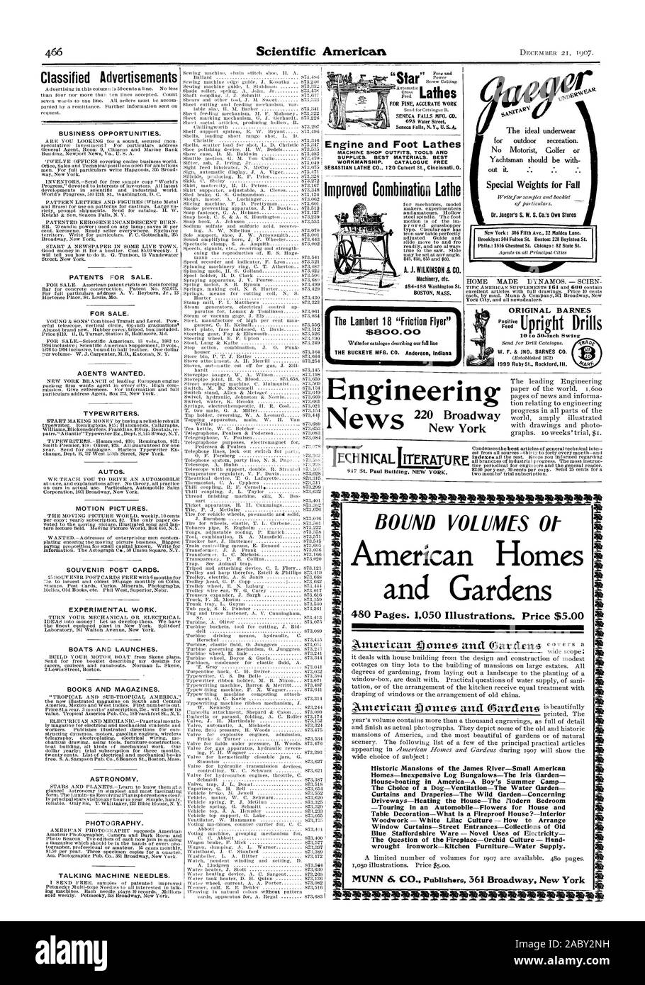 Lungi PINE accurato lavoro Seneca Falls MEG. CO. 695 Water Street Annunci Opportunità di business. I BREVETTI PER LA VENDITA. Per la vendita. Gli agenti volevano. Macchine da scrivere. AUTOS. MOTION Pictures. SOUVENIR cartoline. Lavoro sperimentale. Barche e lancia. Libri e riviste. Astronomia. La fotografia. Parlando degli aghi della macchina. Macchinari ecc. S4300. 00 LA BUCKEYE MFG. CO. Anderson Indiana Pesi speciali per caduta il dottor Jaeger's S. W. S. Co. la propria memorizza Brooklyn: 504 Fulton San Boston: 228 Boylston San Phila.: 1516 Chestnut San Chicago : 82 membro San fatta in casa dinamo. - Origine SCIEN AL BARNES W. F Foto Stock