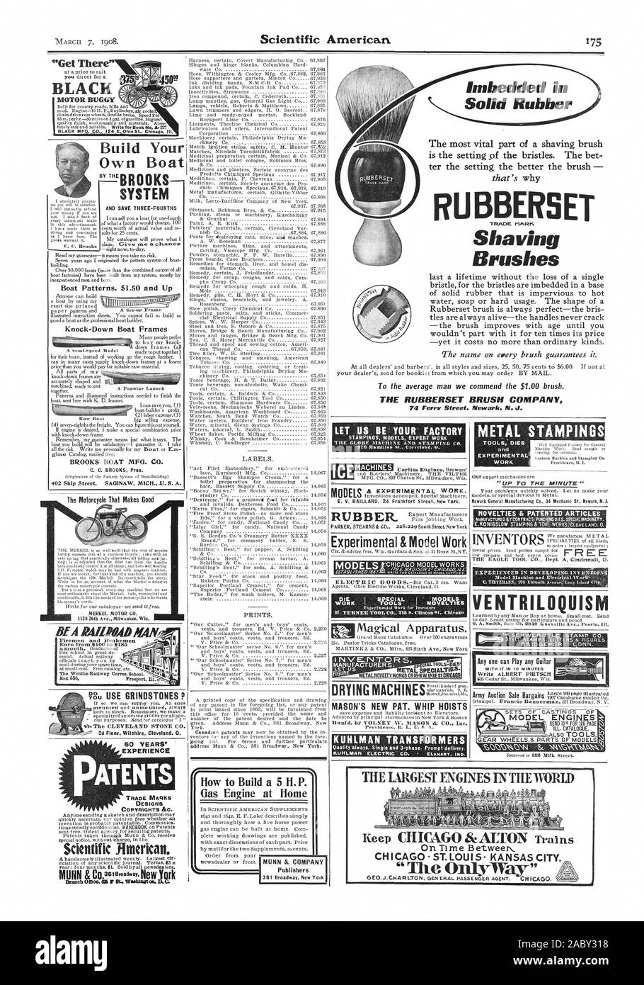 Modelli di imbarcazioni di $ 1,50 e fino Knock-Down telai Barca Barca BROOKS MFG. CO. MERKEL MOTOR CO. Bf un Wilda NAN i vigili del fuoco e Brakemen guadagnare da $100 a $185 la ferrovia Wenthe Correa.Schoo CLEVELAND STONE CO 60 anni di esperienza nel ramo ()Moo. 636 Washinetoo" Come costruire un 5 H. P. motore a gas a casa gli editori cerchiamo di essere la vostra fabbrica affrancature modelli lavoro esperto MASON È DI NUOVO PAT. Frusta di paranchi Manfd. Da VOLNEY W. MA figlio tic CO. Inc. Trasformatori KUHLMAN sempre di qualità. Singola e 3-fase. Pronta consegna. Metallo affrancature Newark General Manufacturing Co. 34 meccanico si. Newark N.J. Novità & brevettato Foto Stock