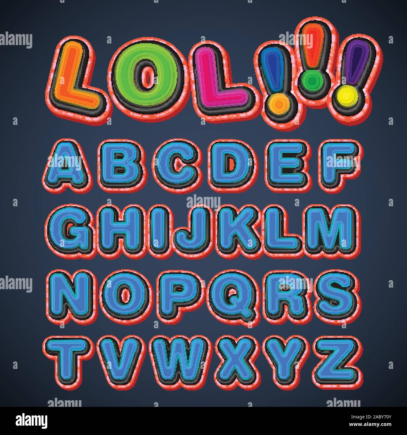 Fumetto set di font, vettore Illustrazione Vettoriale