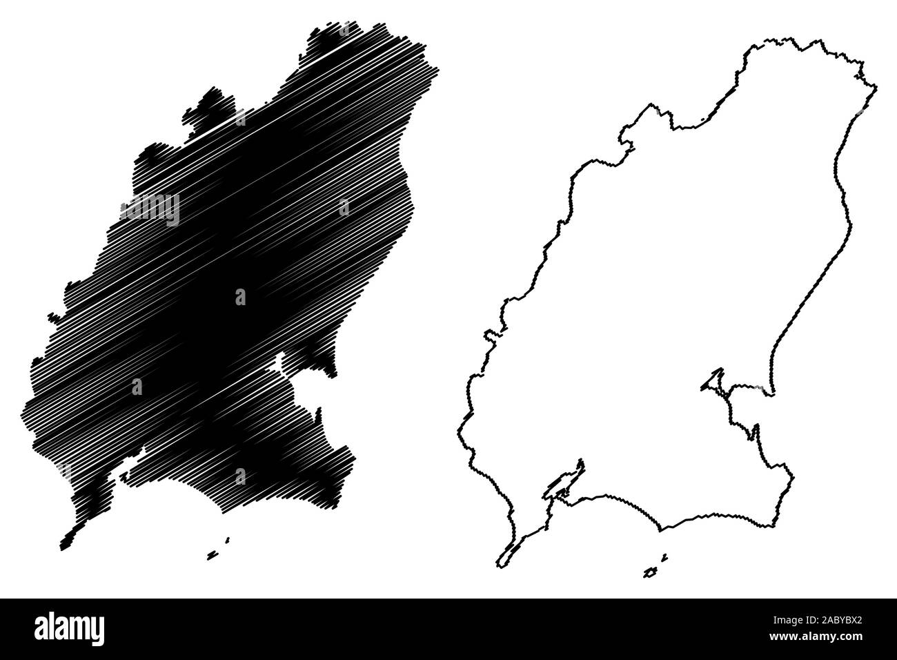 Wexford County Council (Repubblica di Irlanda, contee dell'Irlanda) mappa illustrazione vettoriale, scribble sketch mappa di Wexford Illustrazione Vettoriale