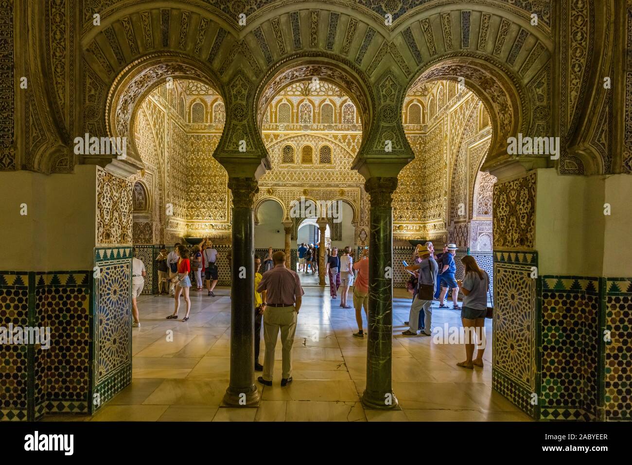 Real Alcazar de Sevilla, il Royal Alcázar di Siviglia è un palazzo reale a Siviglia Andalusia Spagna Foto Stock