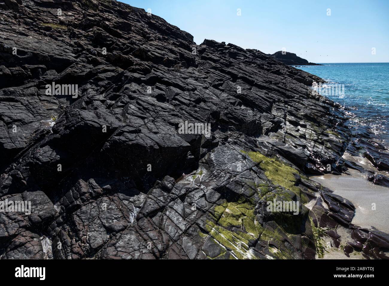 Impressionante affioramenti di gneiss Lewisian a Clachtoll Foto Stock