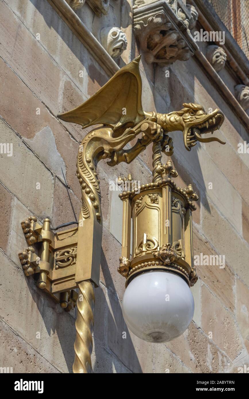 Lampe Drachen, Palacio de Correos de Mexico, Mexiko Stadt, Mexiko Foto Stock