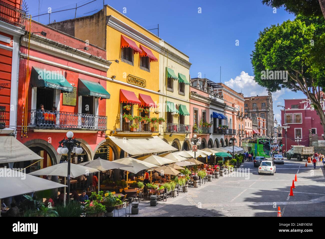 Altbauten, Zocalo, Altstadt, Puebla, Mexiko Foto Stock