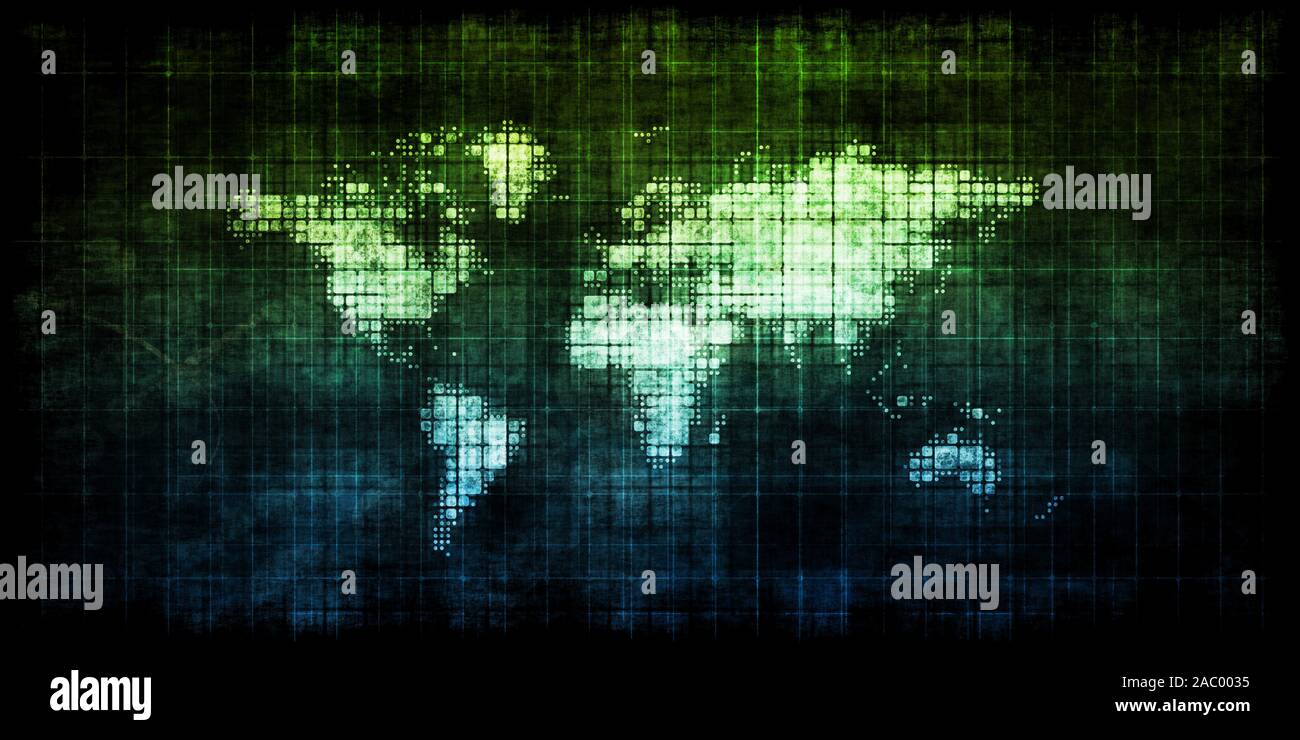 I dati globali Informazioni di marketing e concetto di soluzioni Foto Stock
