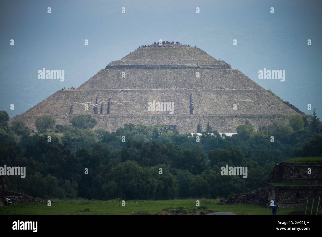Sonnenpyramide, Ruinenstadt Teotihuacan, Mexiko Foto Stock