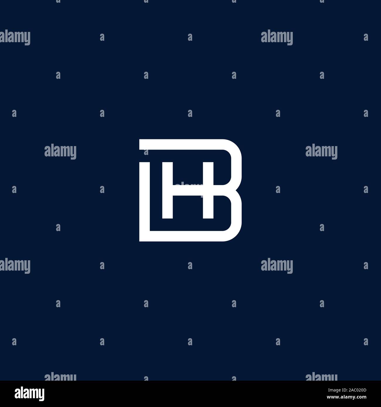 BH / HB logo . chiaro moderno stile linea Illustrazione Vettoriale