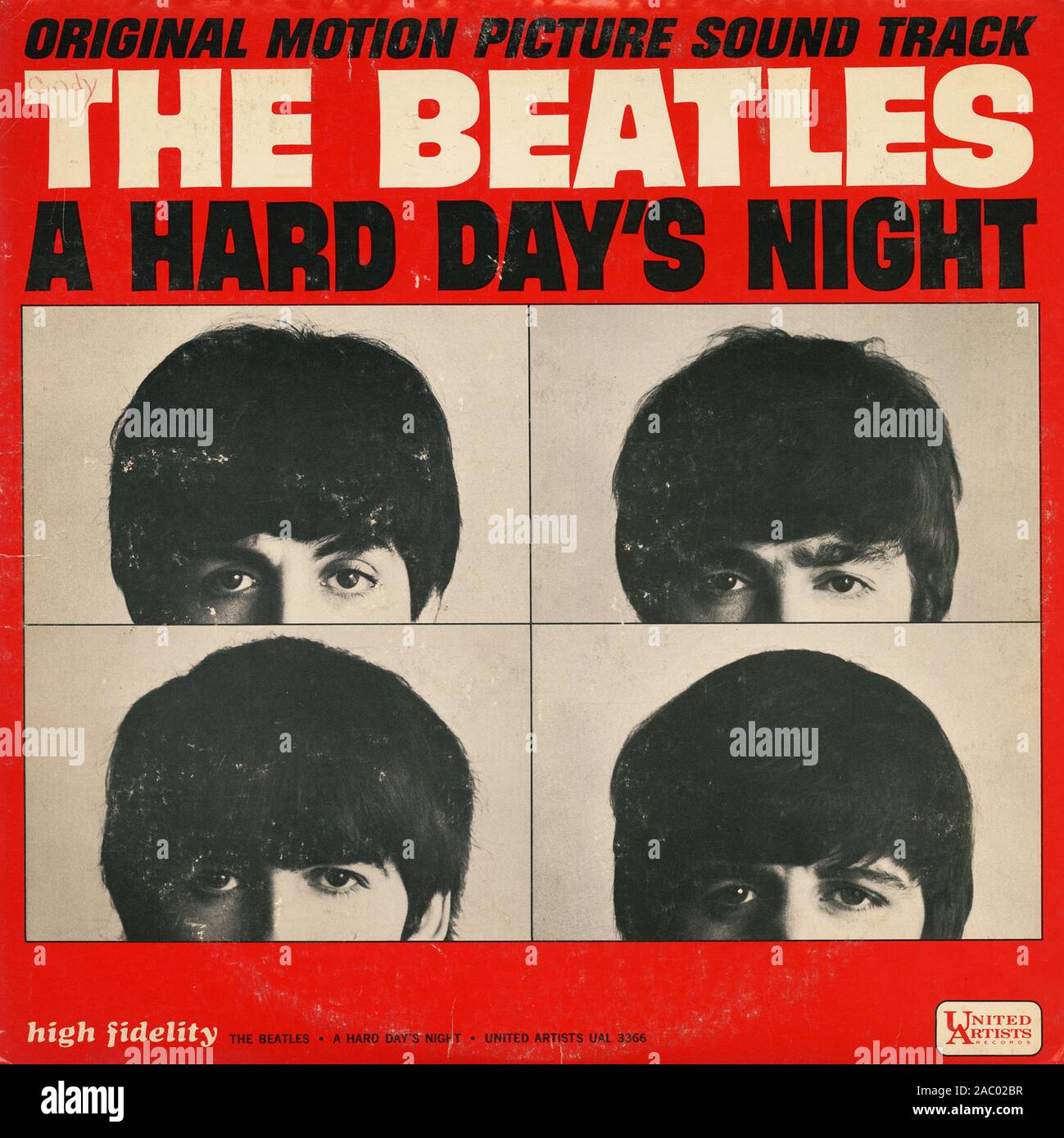 Un dura giornata di notte i Beatles - Vintage vinile copertina album Foto Stock