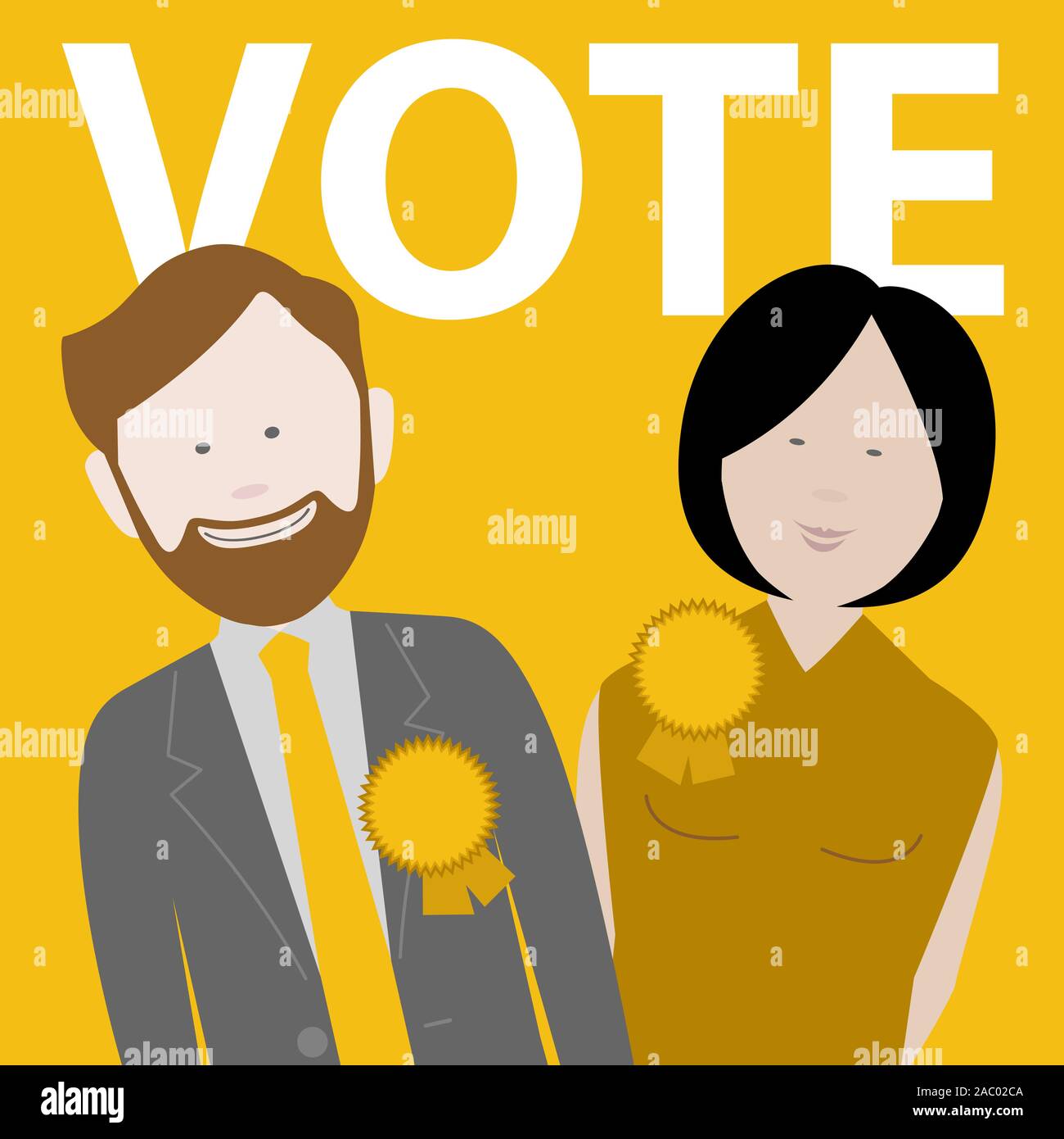 Due candidati politici per il Regno Unito del partito liberal-democratico partito. File EPS disponibile Illustrazione Vettoriale