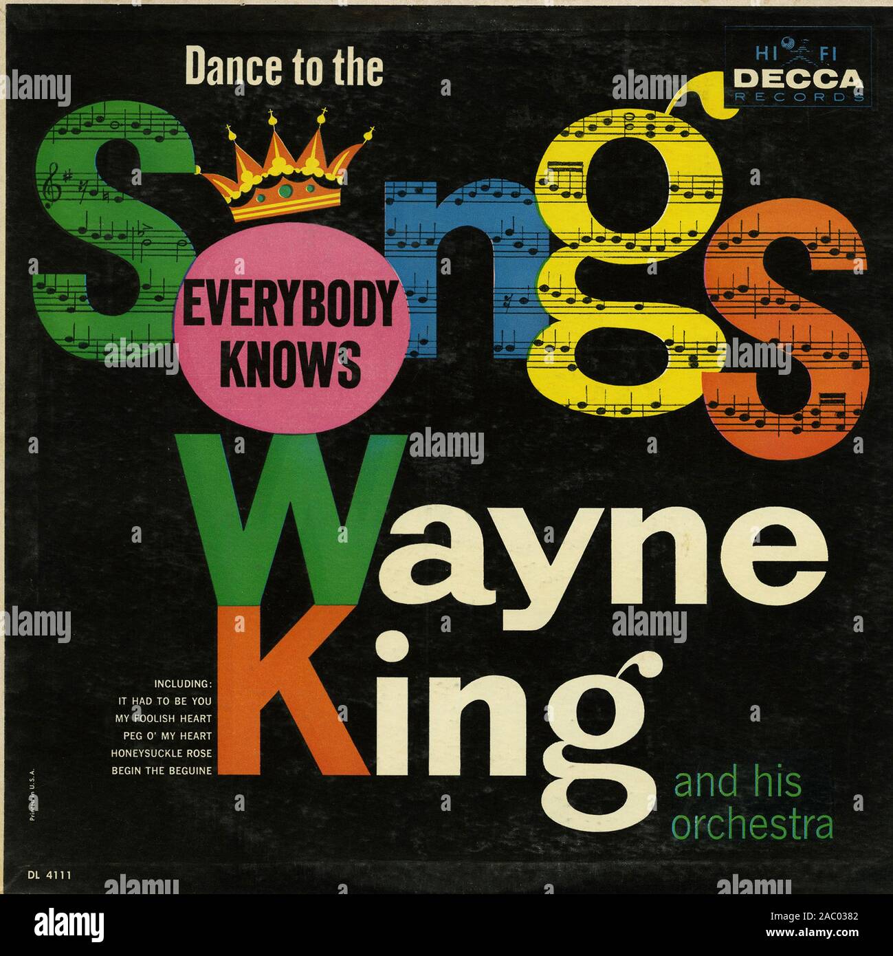 Wayne King - Danza per i brani tutti sanno - Vintage vinile copertina album Foto Stock