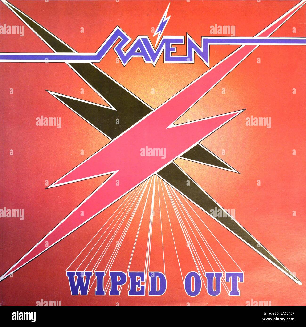 RAVEN ha spazzato via - Vintage vinile copertina album Foto Stock