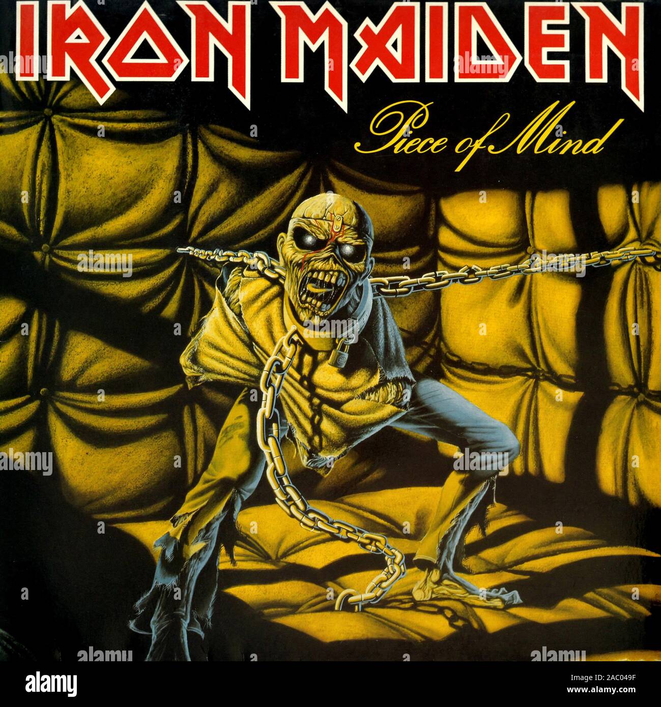 Iron Maiden pezzo di mente - Vintage vinile copertina album Foto Stock