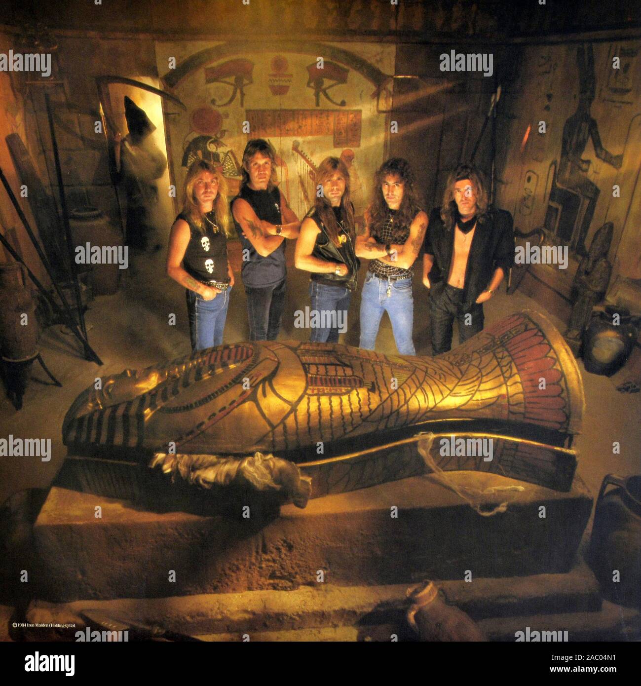 Iron Maiden - Powerslave - Vintage vinile copertina album Foto Stock