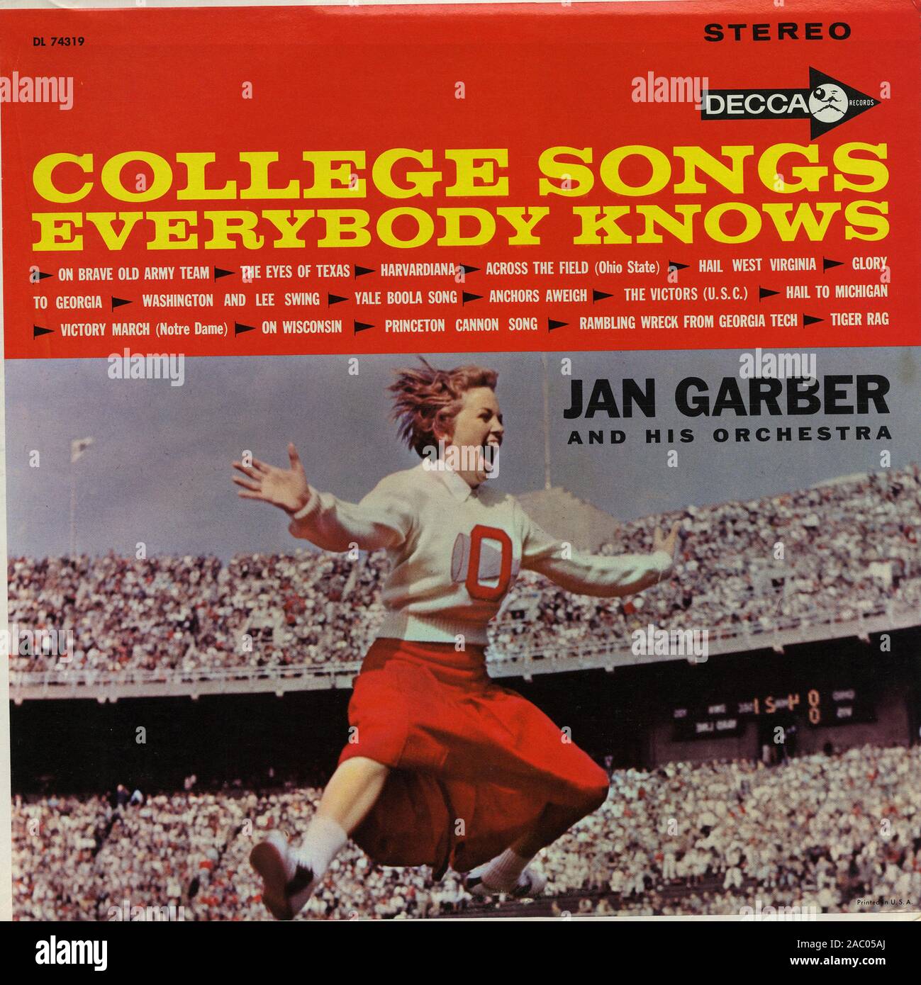 College canzoni tutti sanno - Vintage vinile copertina album Foto Stock