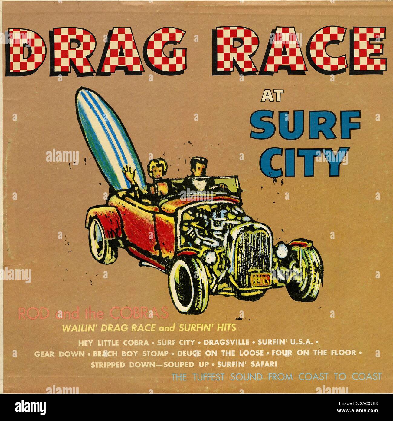 Trascinare la gara di Surf City - Vintage vinile copertina album Foto Stock