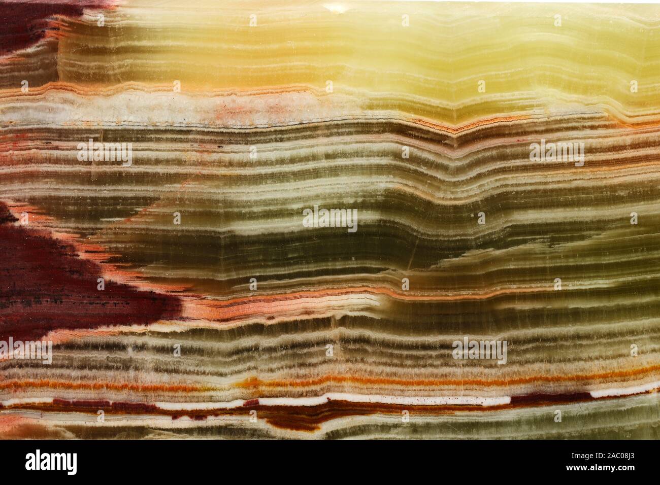 Marmo texture onyx, verde e marrone a strisce Foto Stock