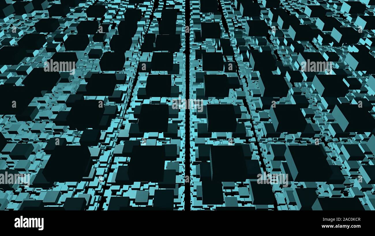 array di cubi 3d - sfondo futuristico Foto Stock