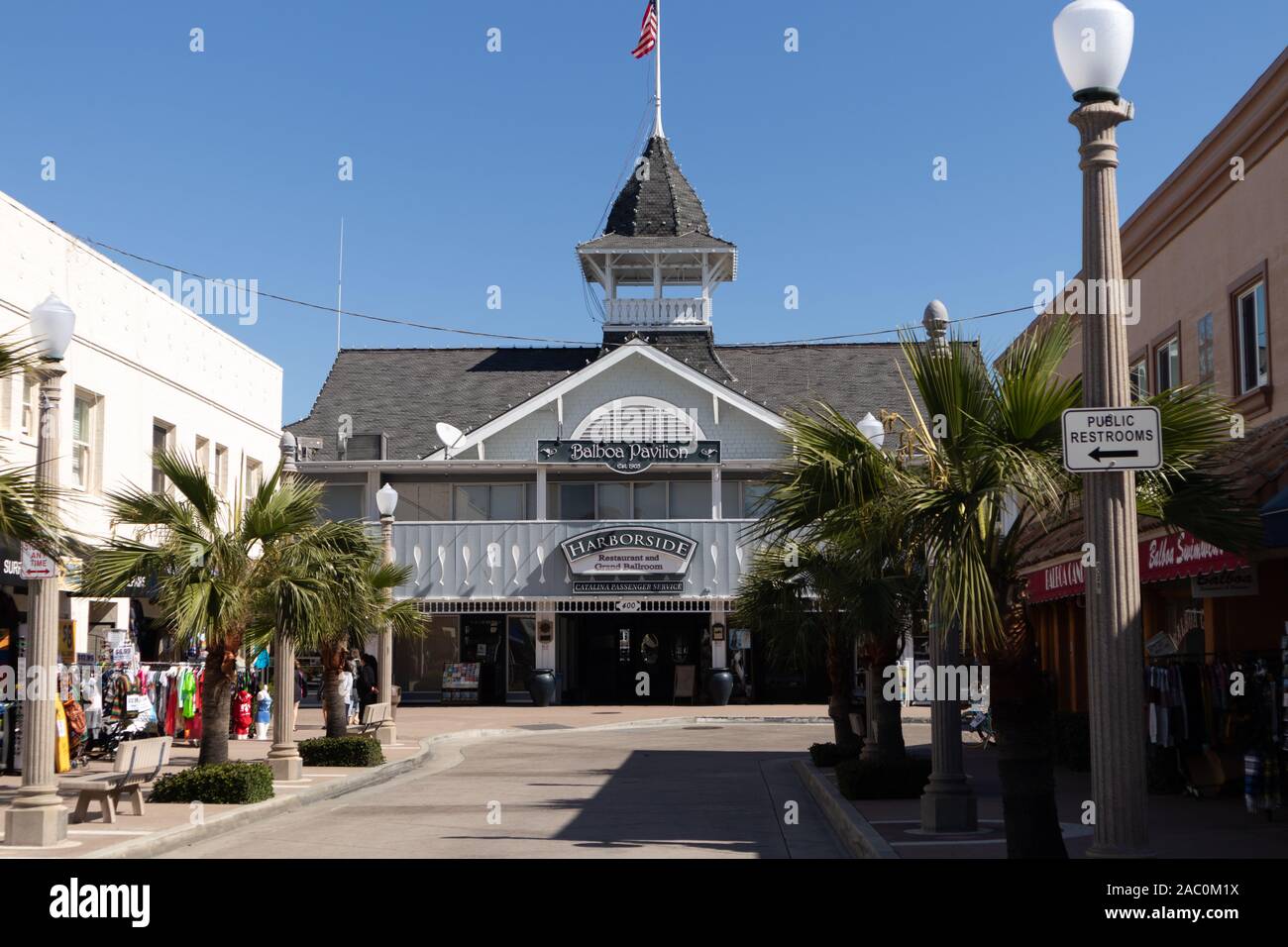 Balboa Pavilion su Main Street Newport Beach California USA Foto Stock