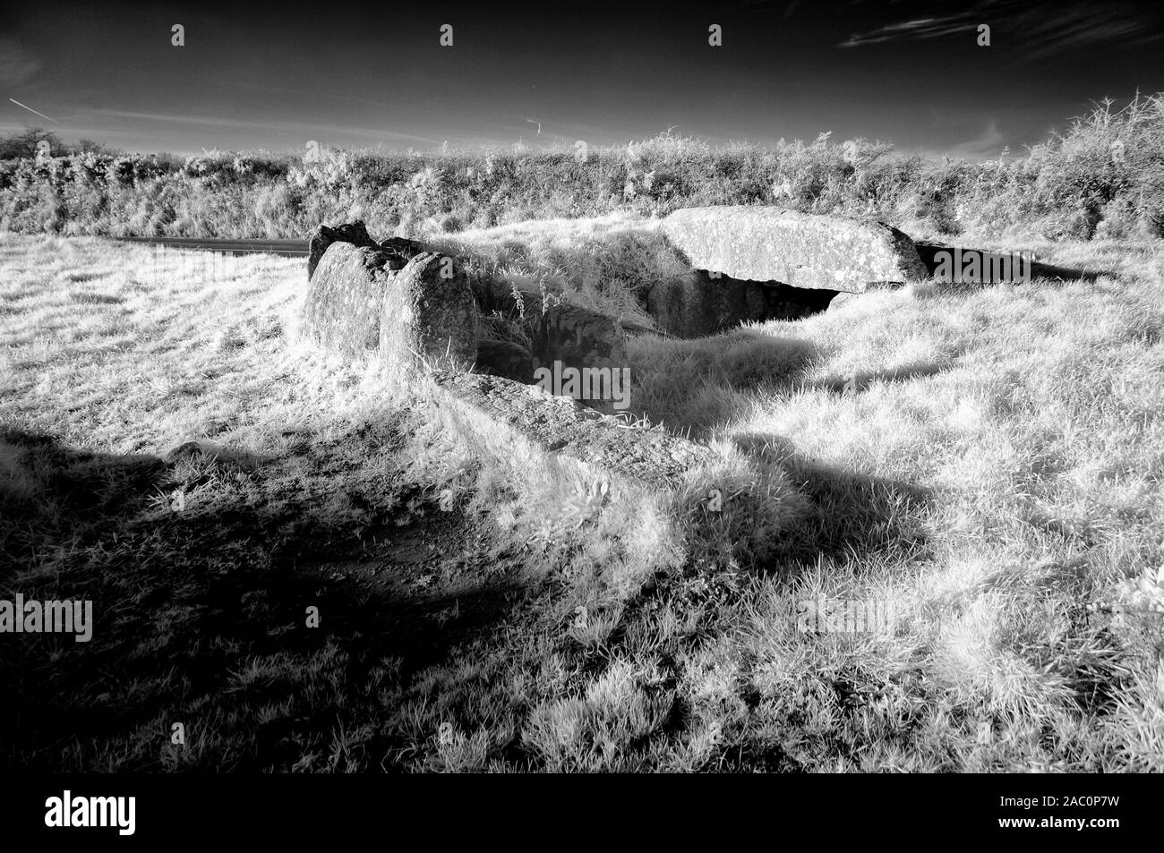 Tregiffian camera sepolcrale antico sito, West Cornwall Foto Stock