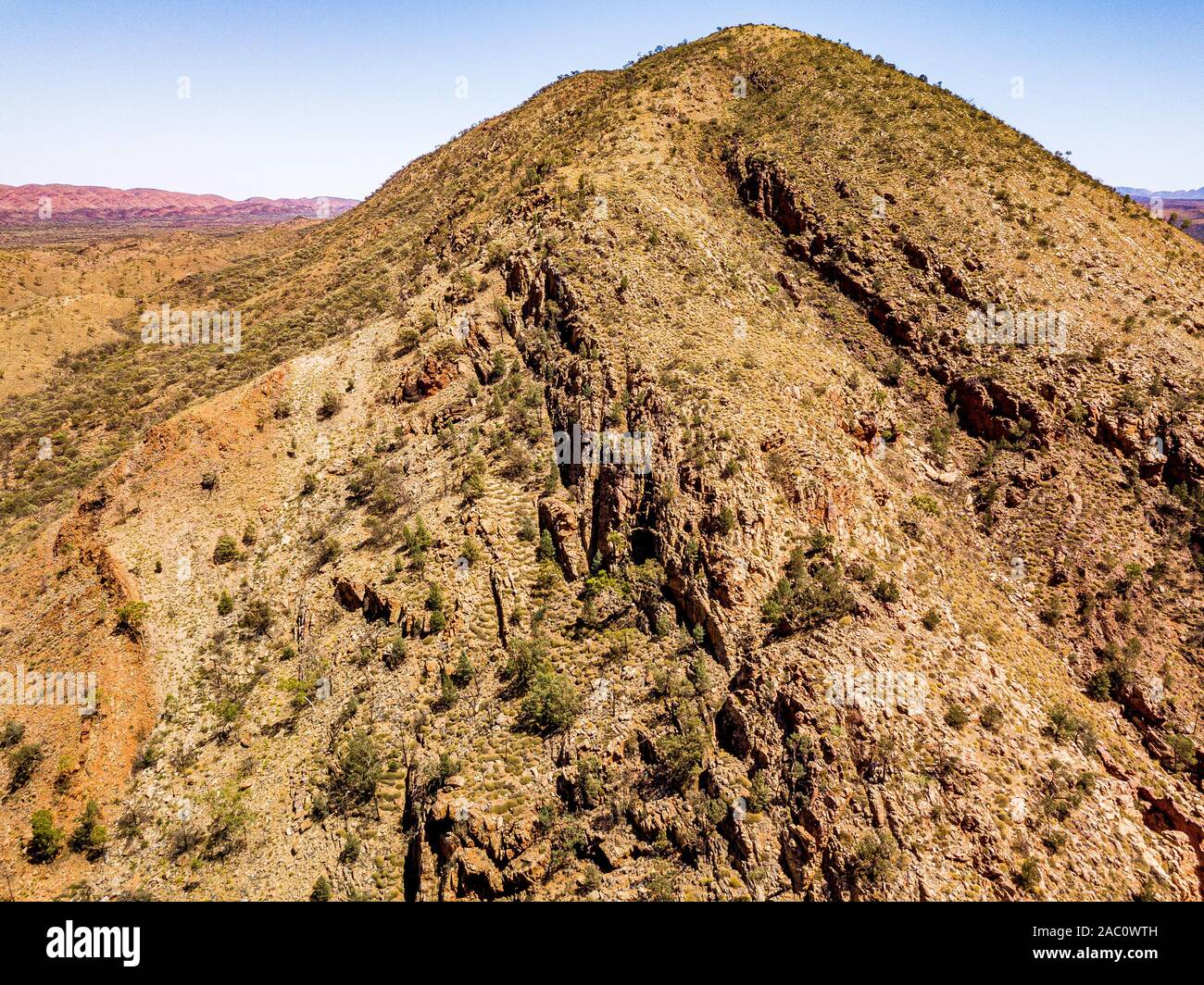 Ellery Creek Big Hole e circonda in West MacDonnell Ranges in remoto del Territorio Settentrionale dell'Australia centrale Foto Stock