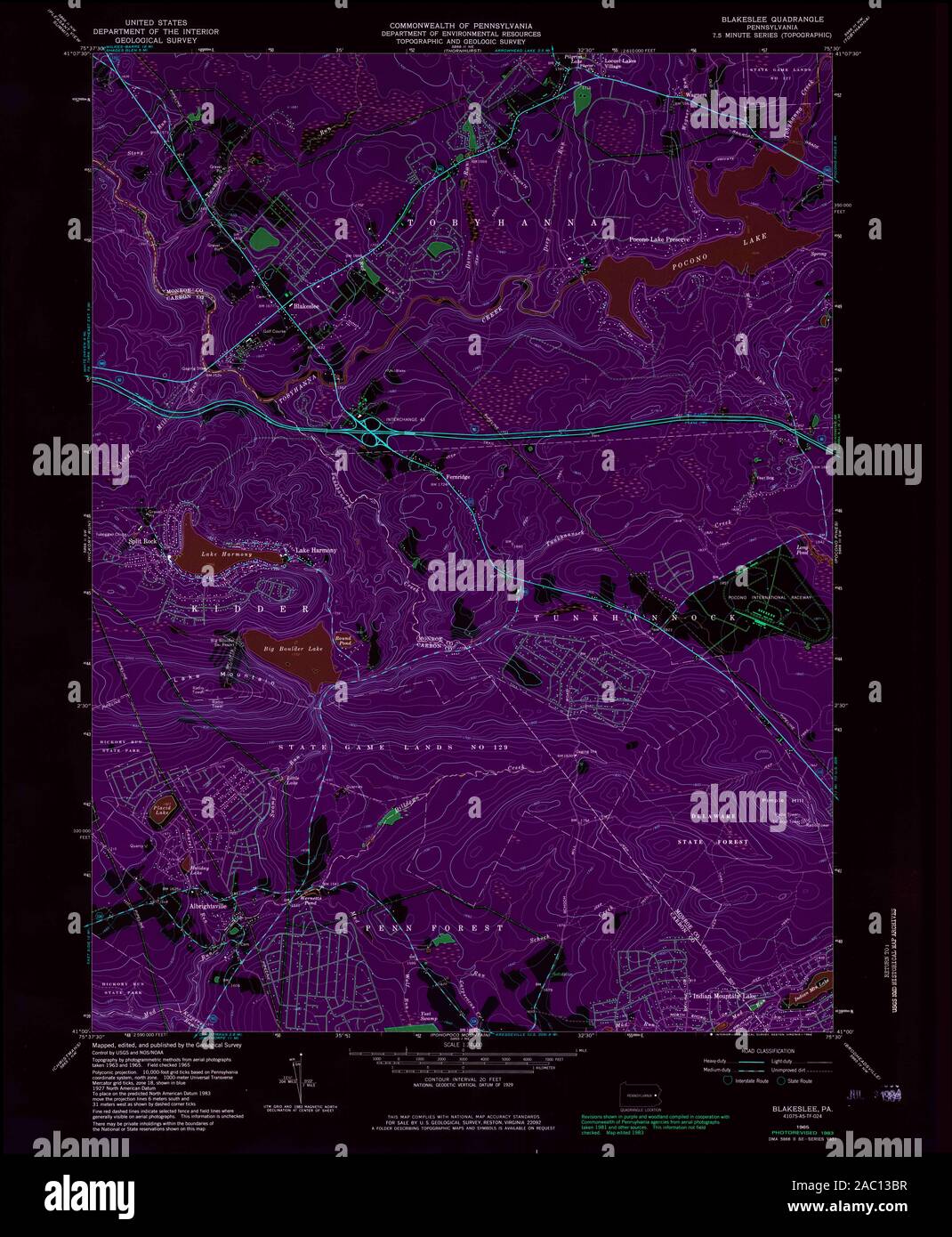 Mappa della pennsylvania di blakeslee immagini e fotografie stock ad