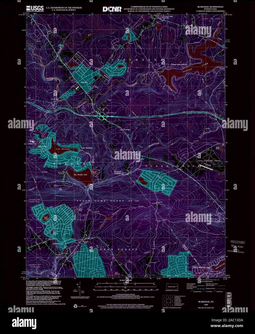 Mappa della pennsylvania di blakeslee immagini e fotografie stock ad
