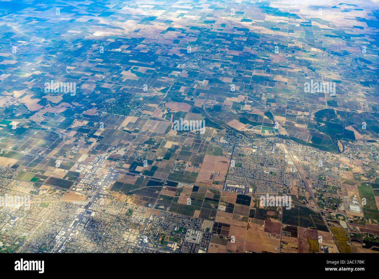 Vista aerea del Stanislao County in California Foto Stock