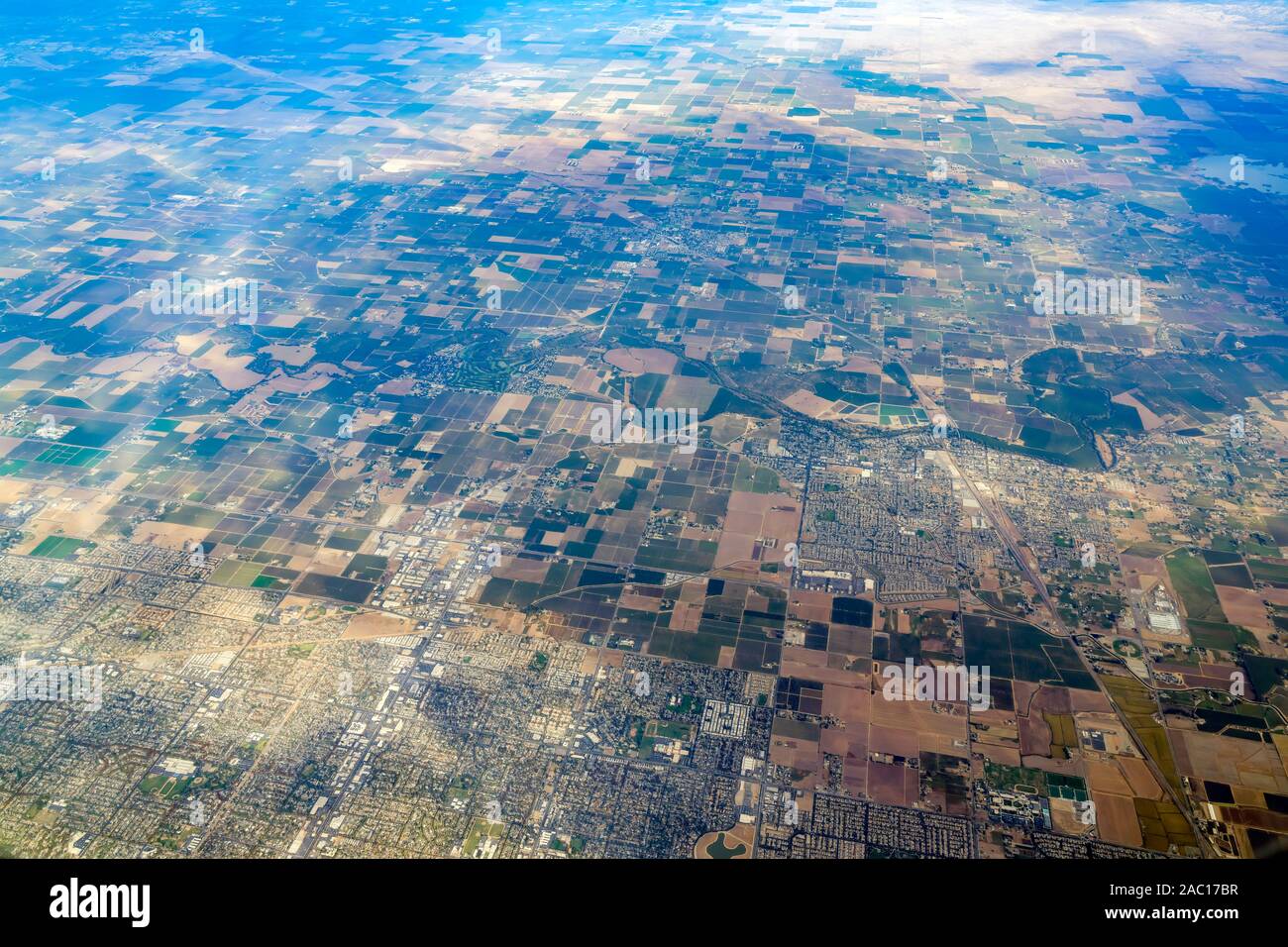 Vista aerea del Stanislao County in California Foto Stock