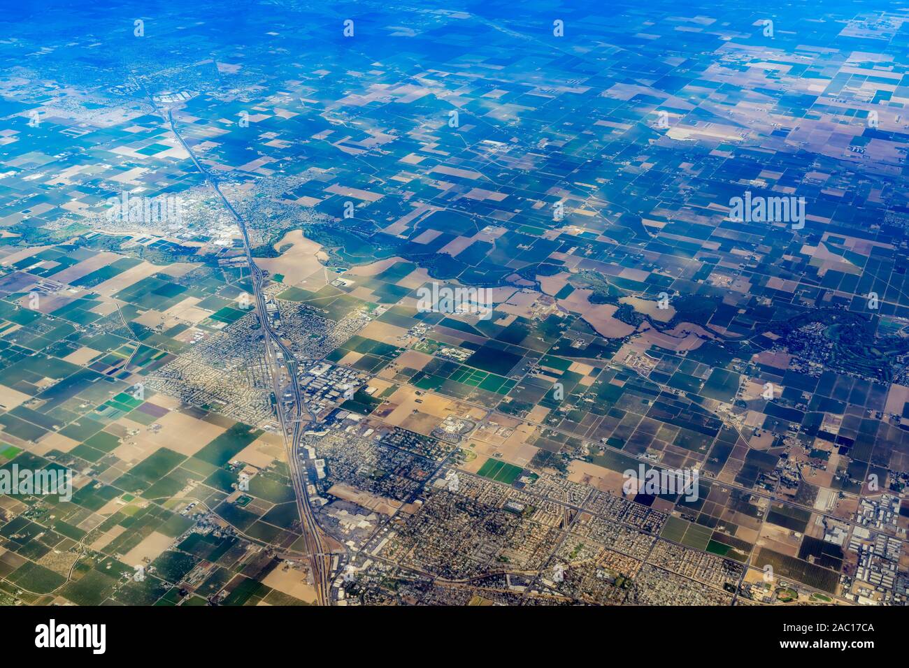 Vista aerea del Stanislao County in California Foto Stock