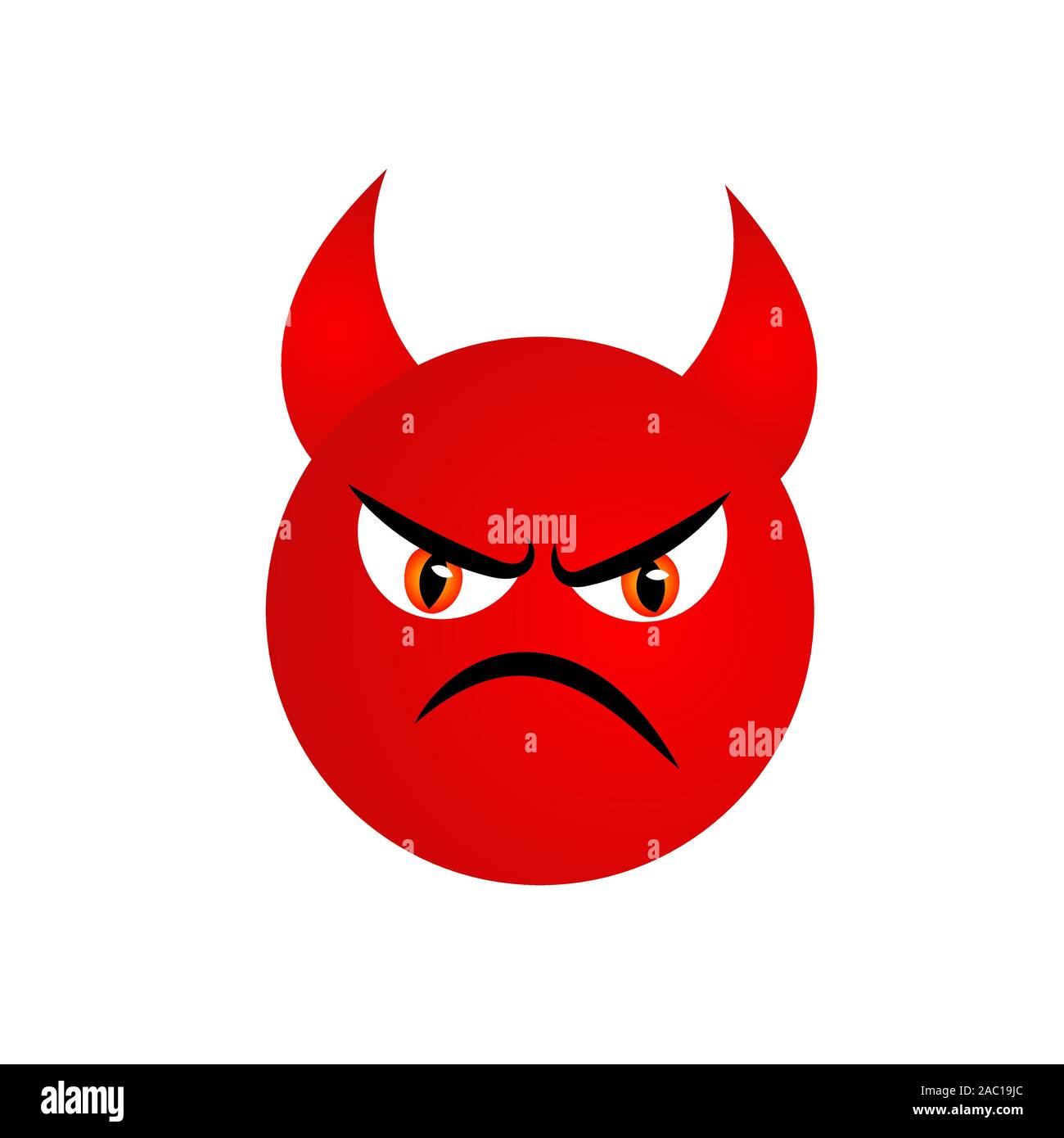 Arrabbiato emoticonal. Diavolo Rosso icona del male. Illustrazione Vettoriale. Illustrazione Vettoriale