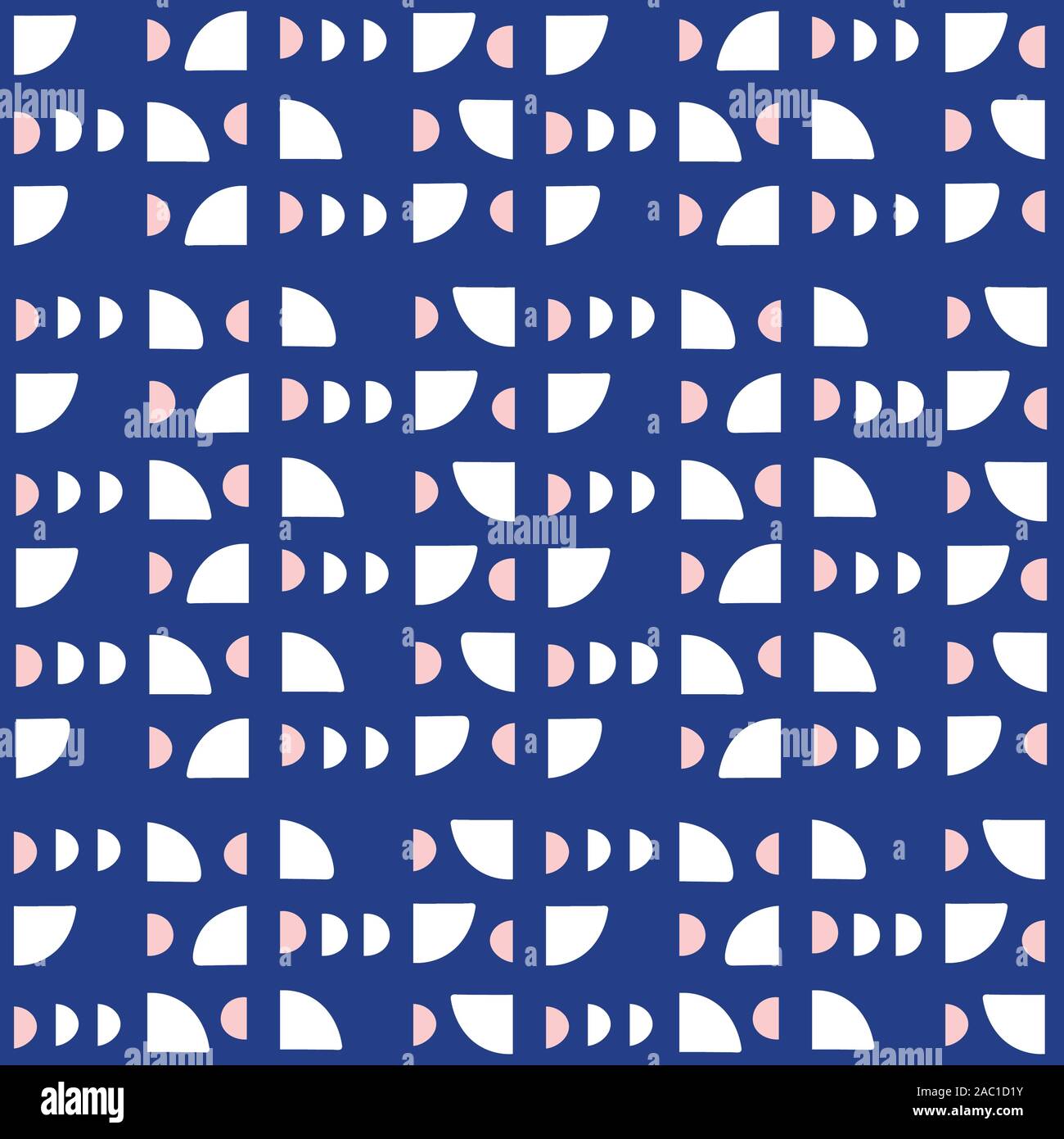 Geometrica astratta seamless pattern in blu, rosa e bianco. Moderno vettore ripetere design. Illustrazione Vettoriale