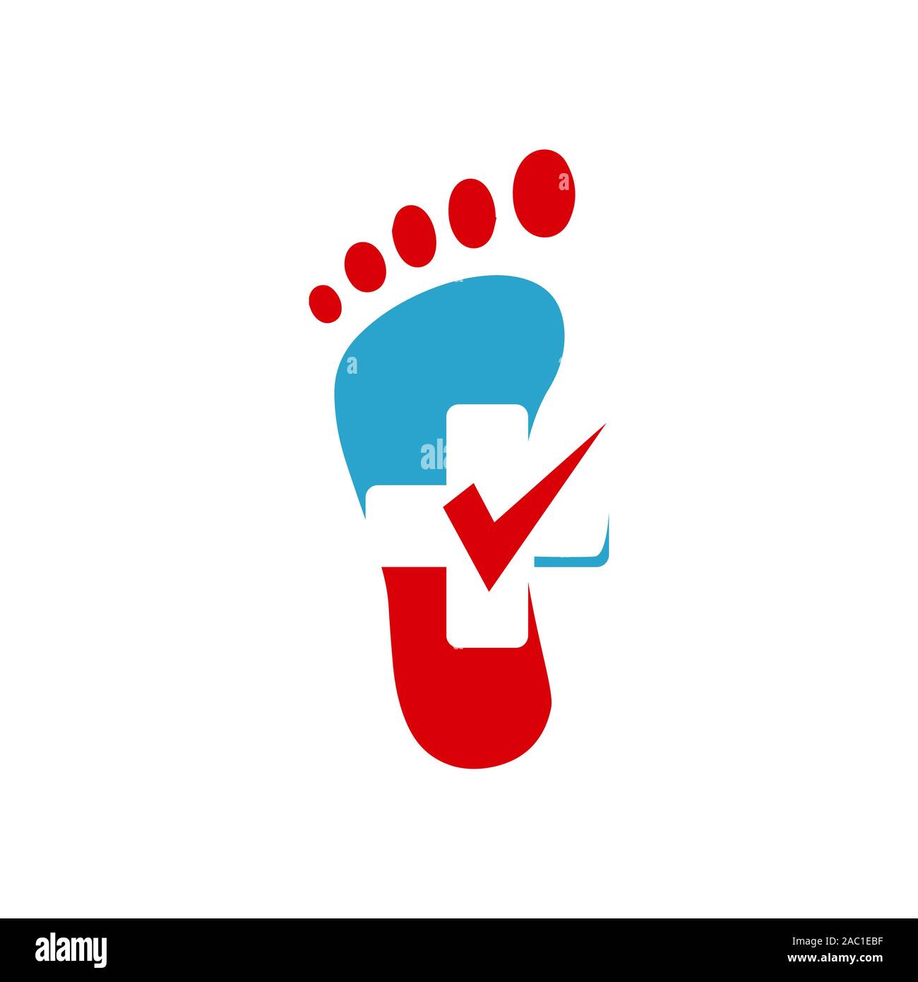 Nuovo creative podiatric piedi piedi cura di stampa di logo design icona vettore modello di illustrazione Illustrazione Vettoriale