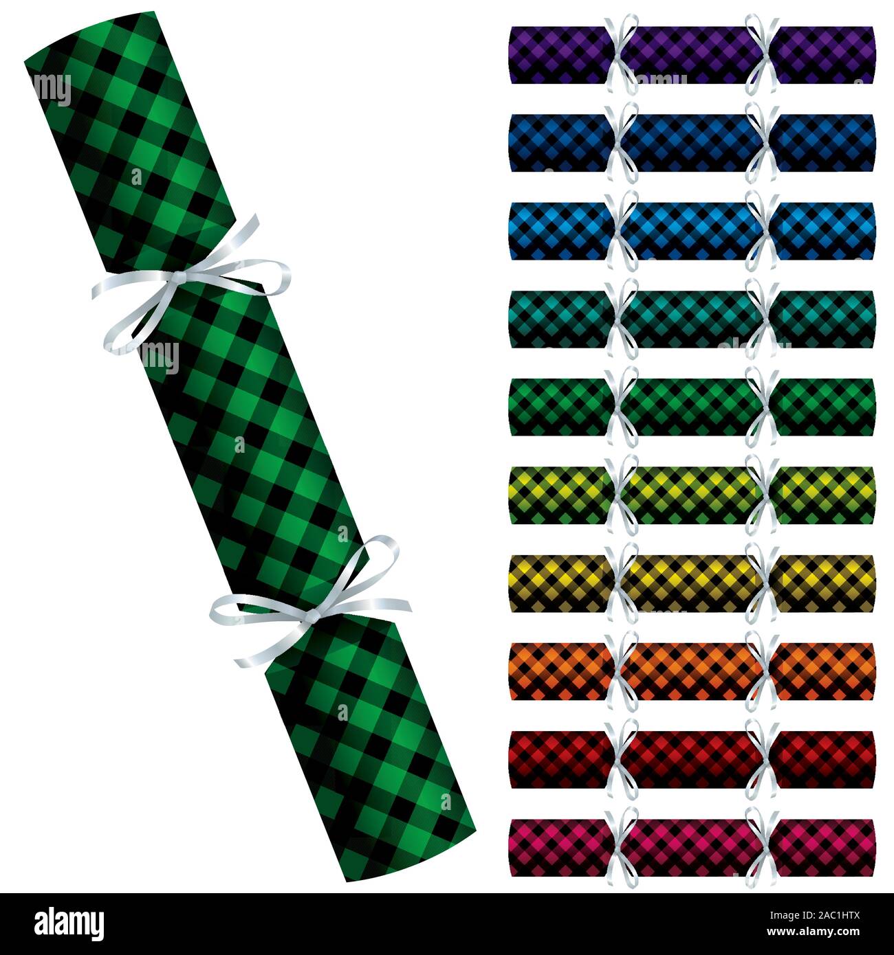 Luminose buffalo plaid Christmas Cracker in formato vettoriale. Illustrazione Vettoriale