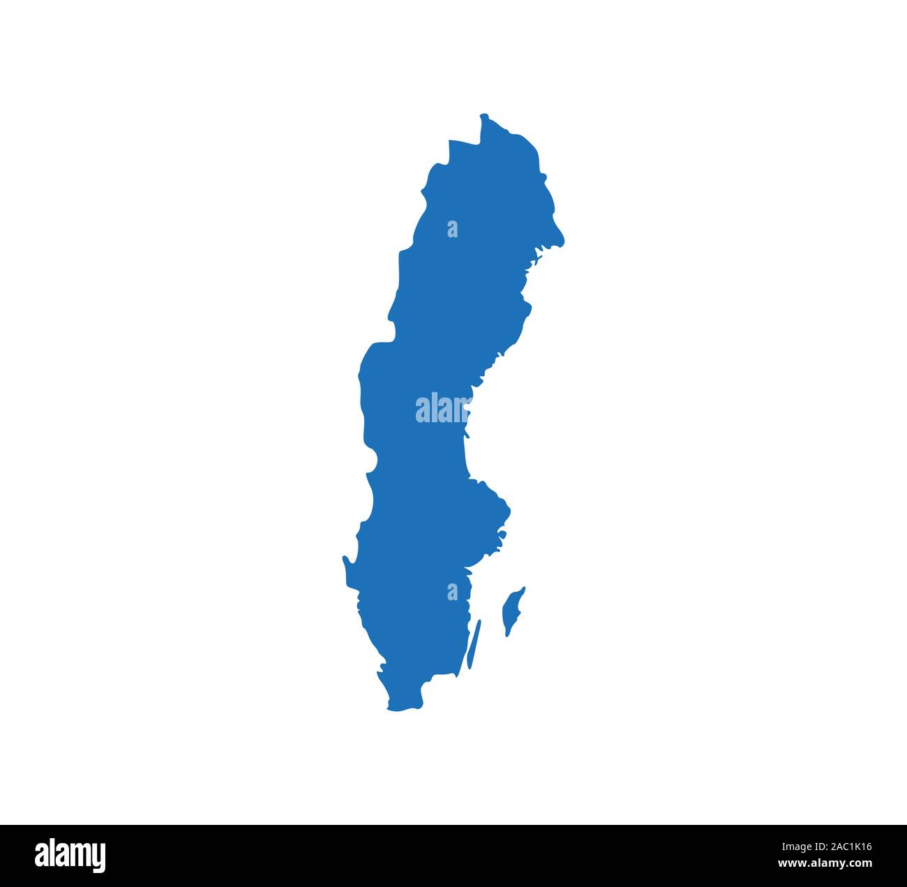 Mappa Svezia su sfondo bianco. Illustrazione Vettoriale. Illustrazione Vettoriale