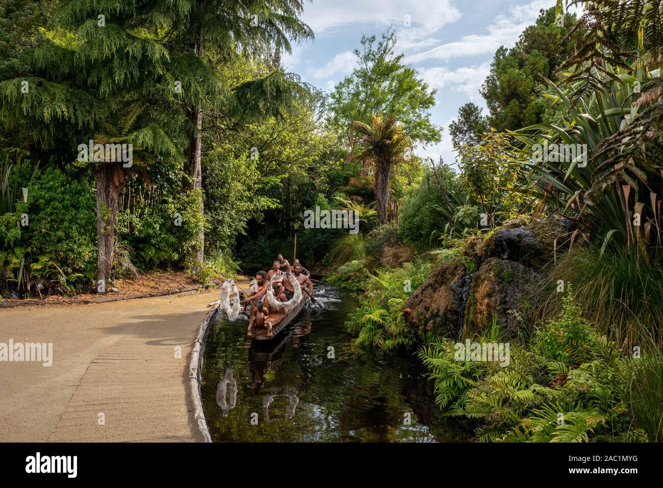 Tamaki Maori Village, Rotorua, Nuova Zelanda. Aotearoa Foto Stock