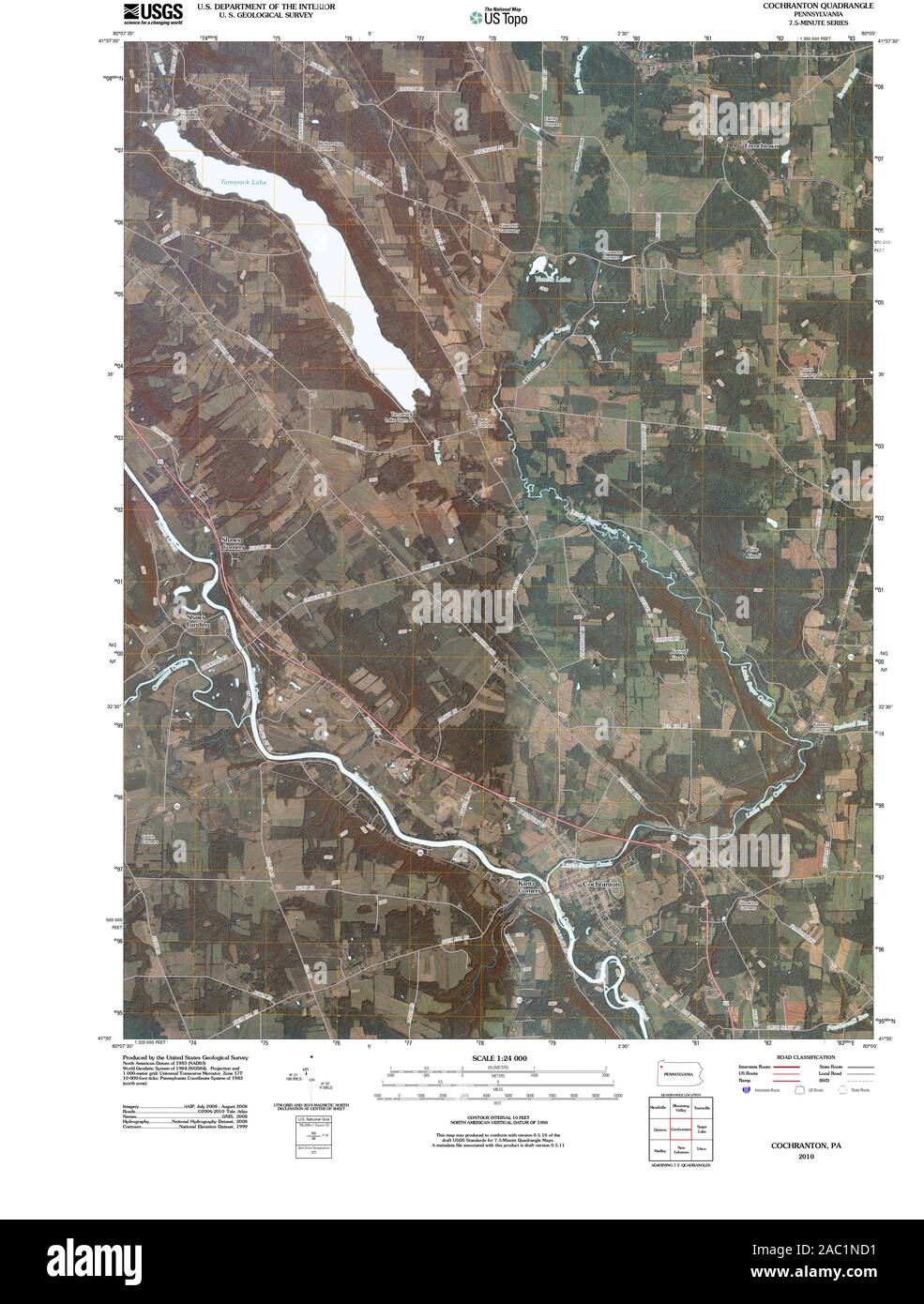 Mappa Della Pennsylvania Di Cochranton Immagini e Fotos Stock Alamy