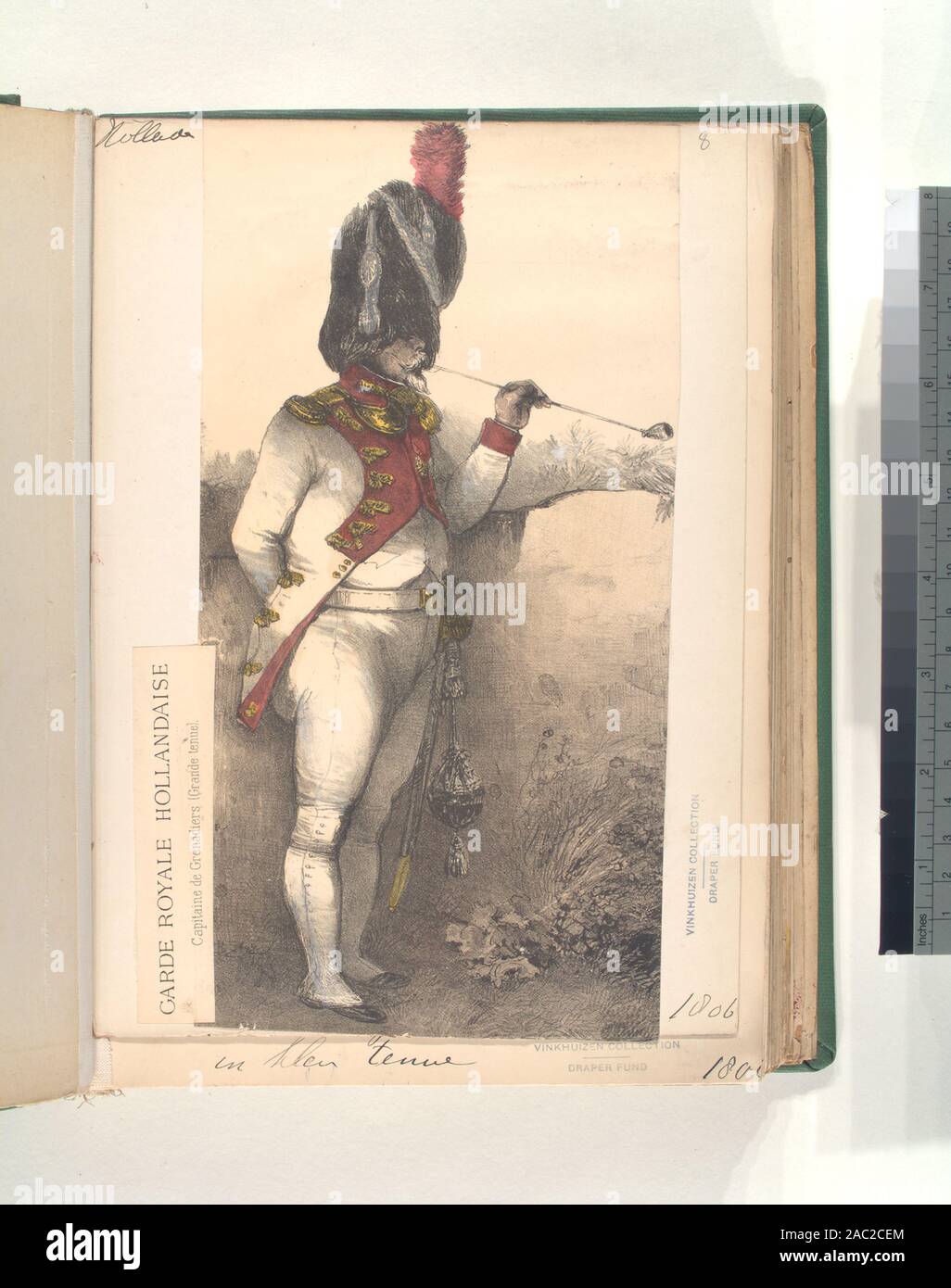 Garde Royale Soldier of Holland, olandese, l'AISE Capitaine de granatieri (Grande tenue) 1806 Fondo a pettine; Garde Royale hollandaise. Capitaine de granatieri (Grande tenue). 1806 Foto Stock