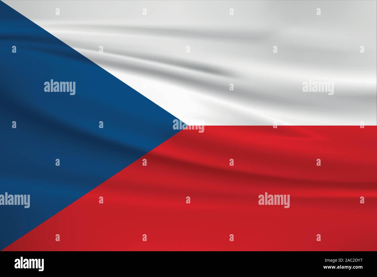 Sventola bandiera della Repubblica ceca, colori ufficiali e il rapporto corretto. Repubblica ceca bandiera nazionale. Illustrazione Vettoriale. Illustrazione Vettoriale