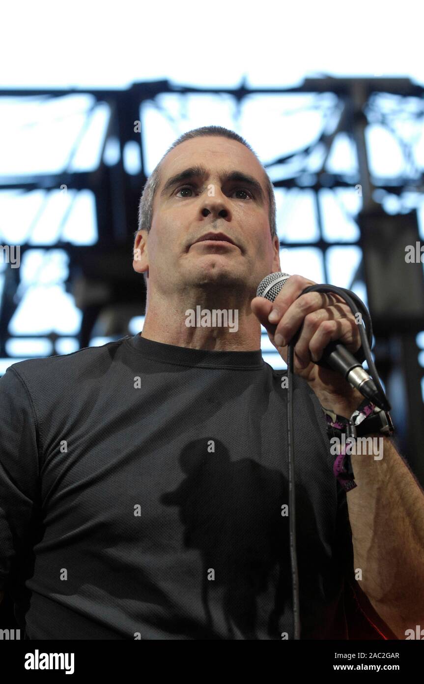 Henry Rollins esegue parole pronunciate al 2009 Coachella Music Festival di Indio. Foto Stock