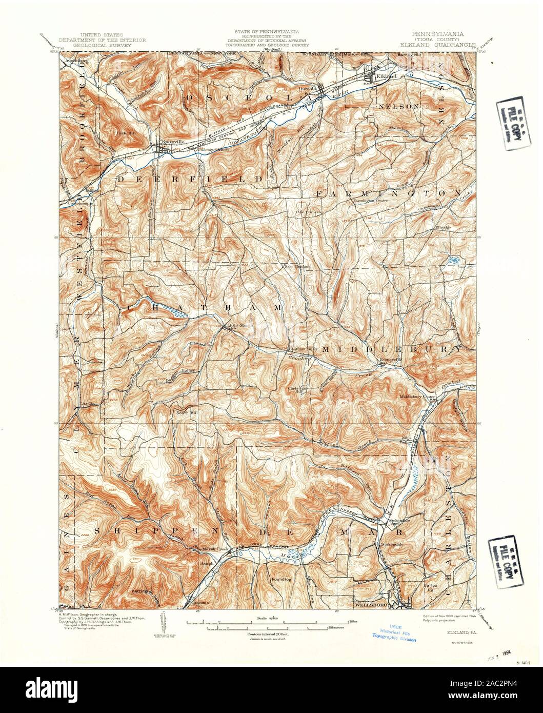 Mappa della pennsylvania di elkland immagini e fotografie stock ad alta