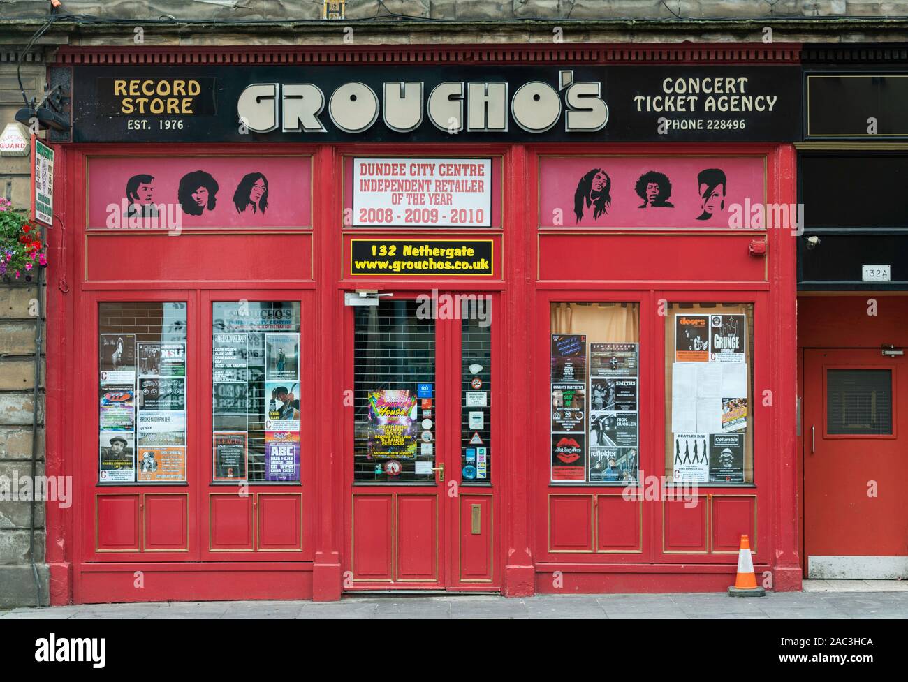 Grouchos independent record store Nethergate Dundee Tayside Scozia Scotland Foto Stock