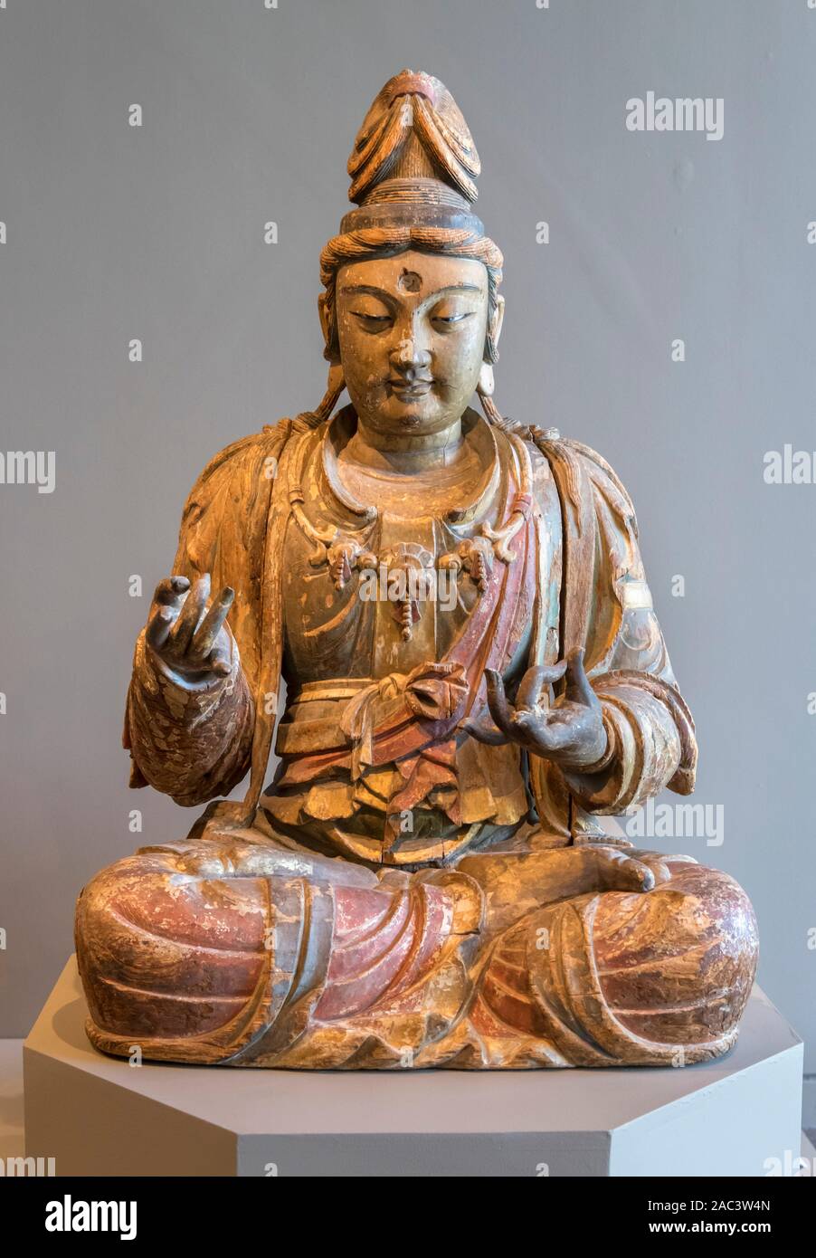 Seduto Boddhisattva Avalokiteshvara (Guanyin), fine 11th-inizi del XII secolo Foto Stock