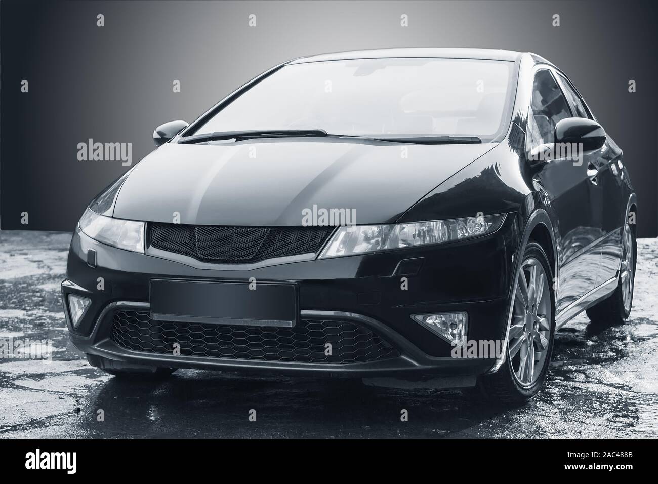 Nero moderne auto al di fuori di close-up Foto Stock