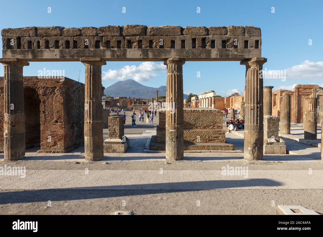 Forum di Pompei). Antica città romana di Pompei, provincia di Napoli, campania, Italy Foto Stock