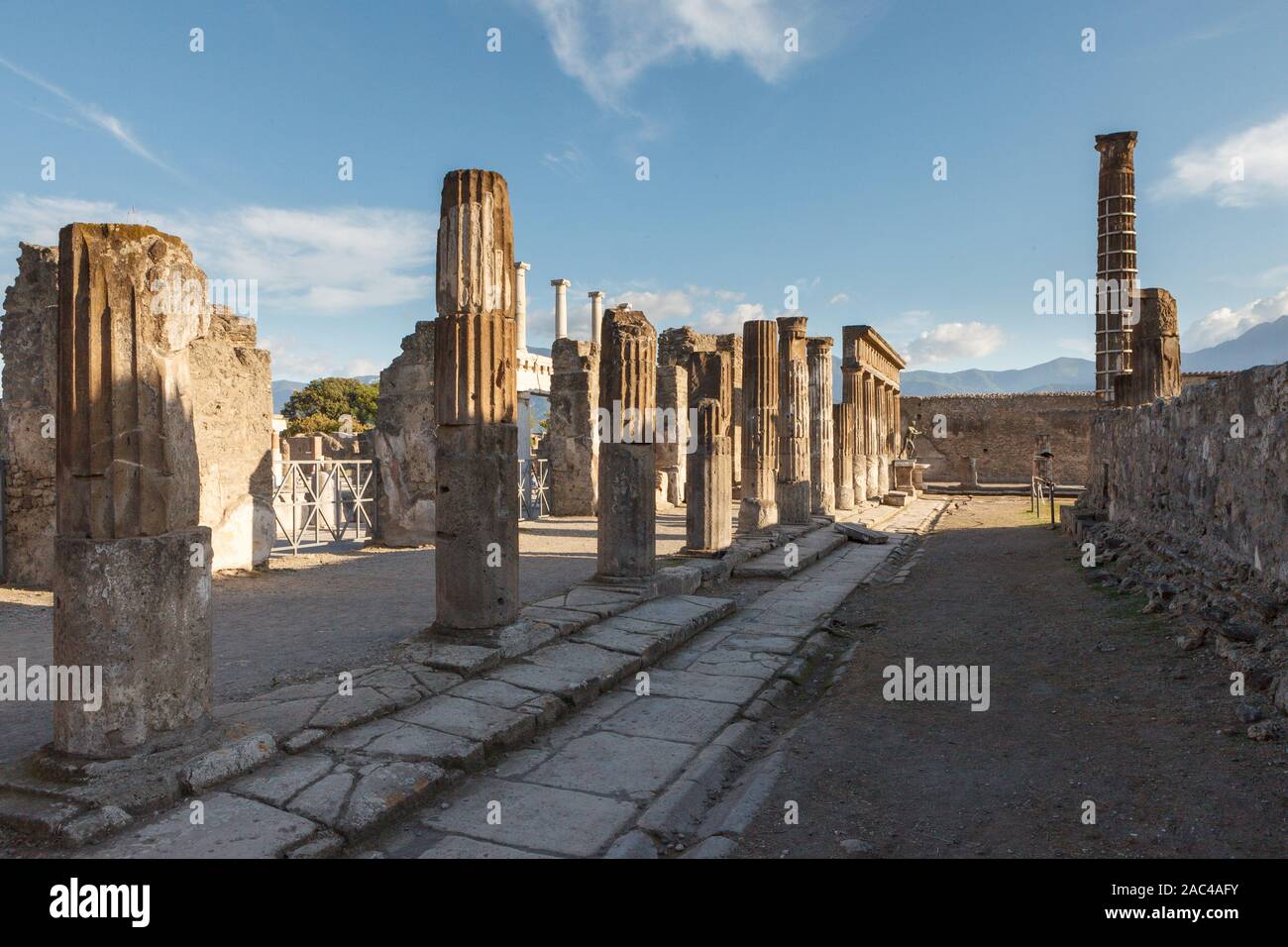 Forum di Pompei). Antica città romana di Pompei, provincia di Napoli, campania, Italy Foto Stock