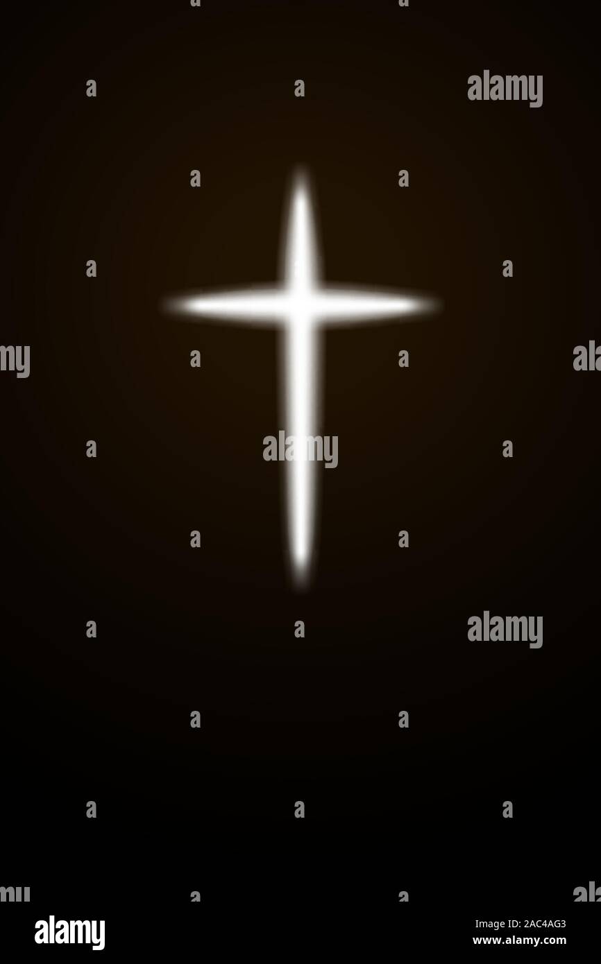 La luce bianca croce sul buio Illustrazione Vettoriale